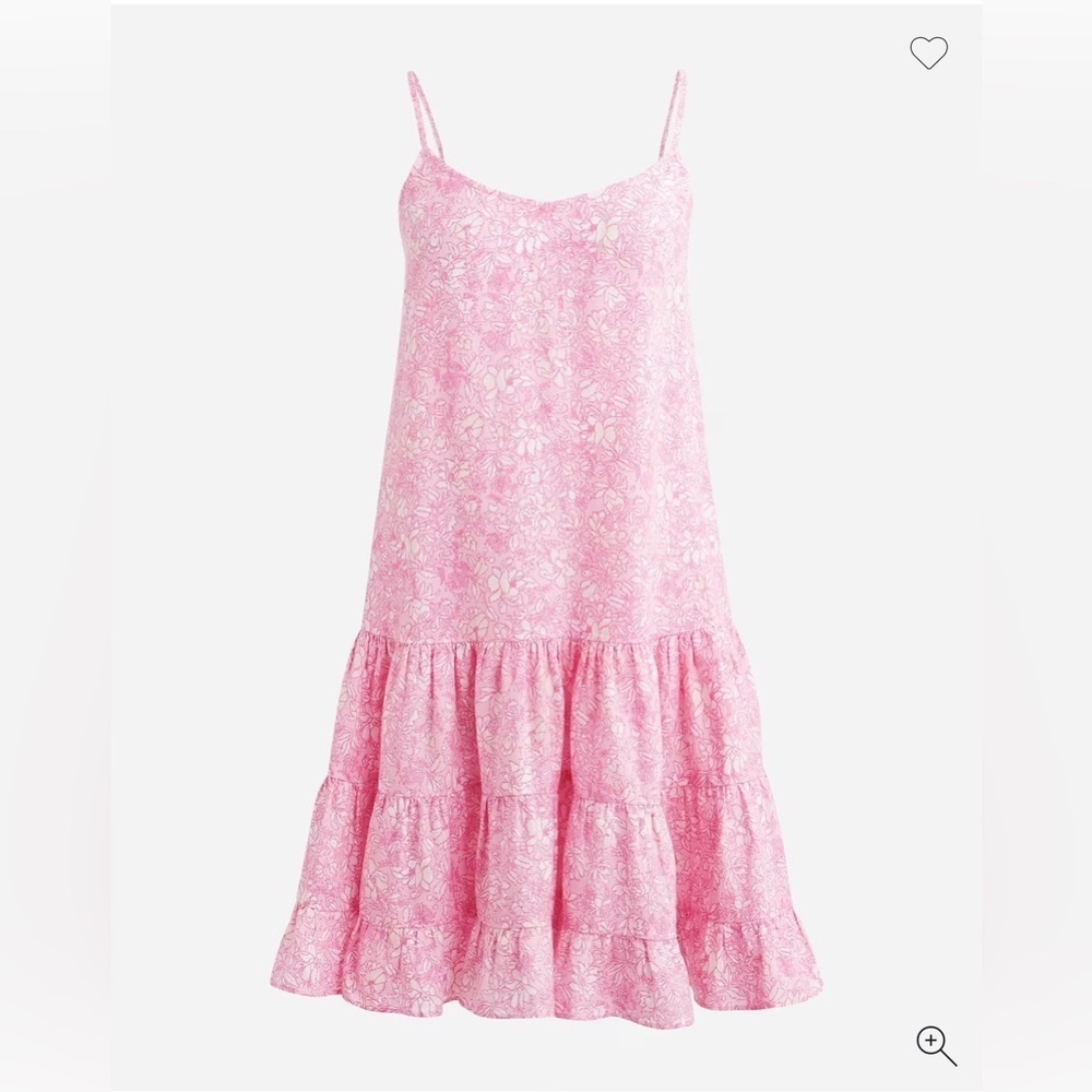 J. Crew Tiered linen mini dress in tossed floral size XS